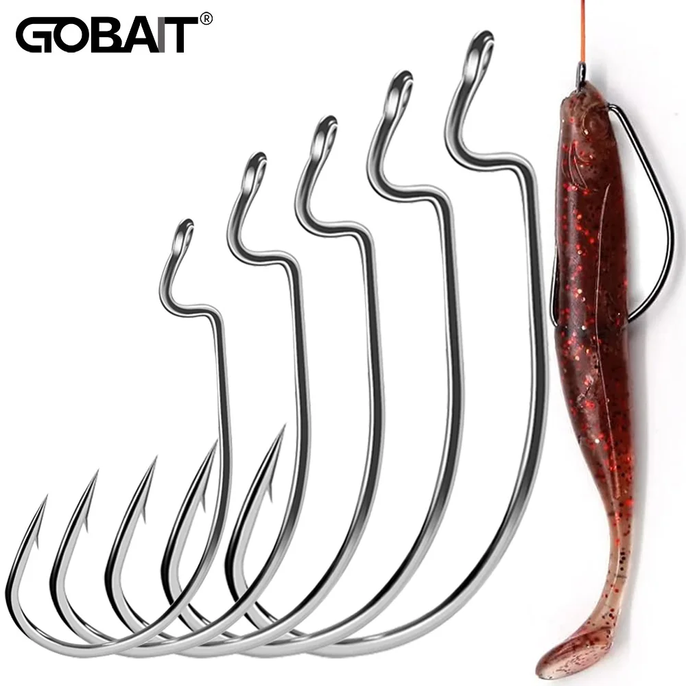 Anzuelos Offset Wide Gap para Texas Rig – Con púas, acero carbono