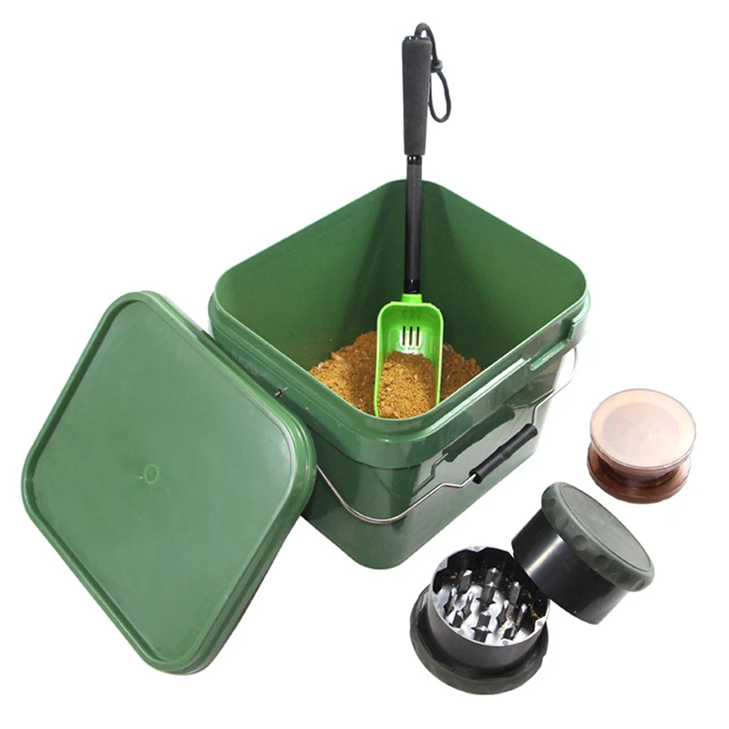 Caja de aparejos JSFUN, Cubo de pesca de carpa, pesca al aire libre, contenedor de mezcla de cebo portátil, solución de almacenamiento de pesca de cebo de carpa