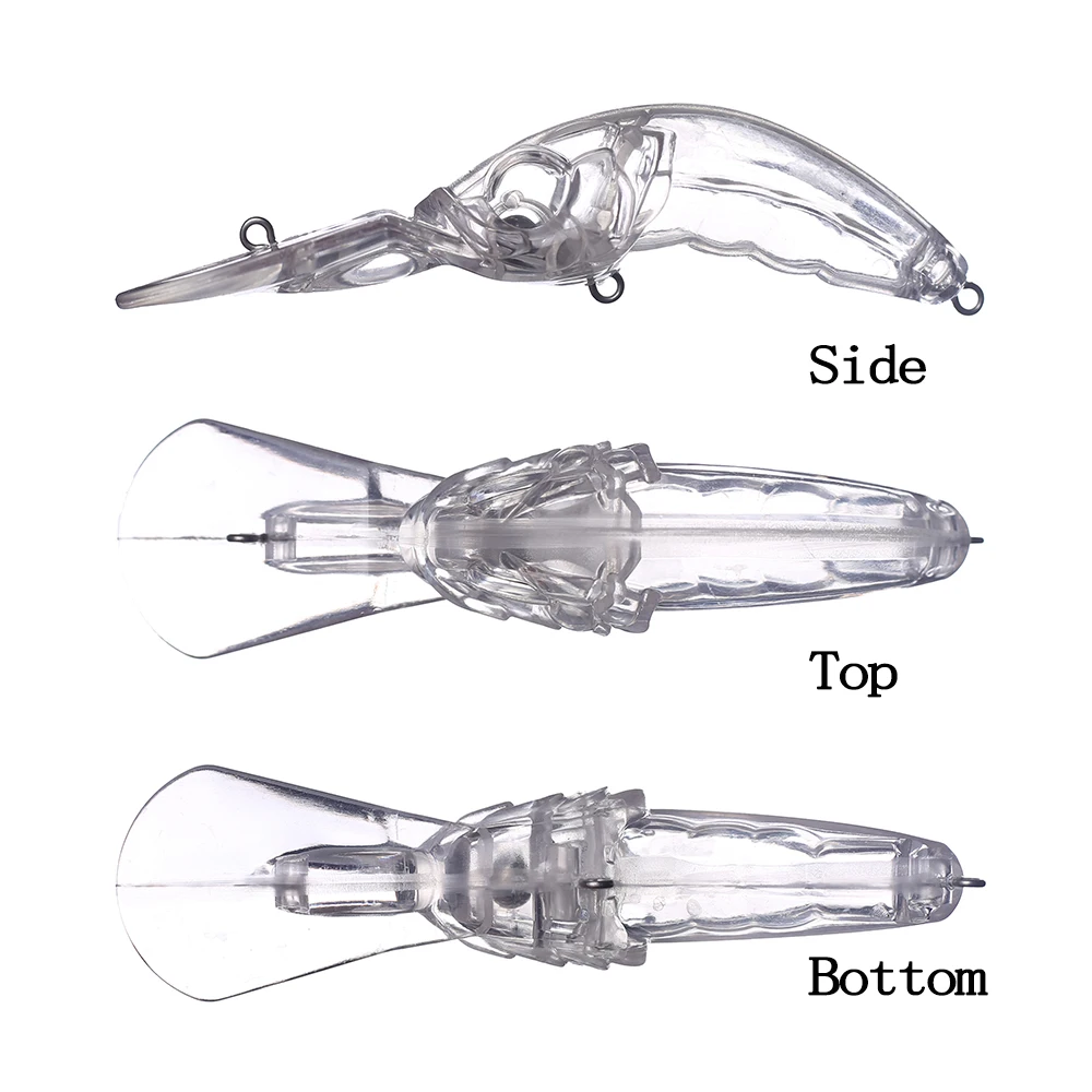 Chan'sHuang-señuelo de pesca Artificial, cebo en blanco sin pintar, 10cm, 10,5g, sonajero flotante, Crankbait, camarón de aguas profundas, bricolaje - imagen 3