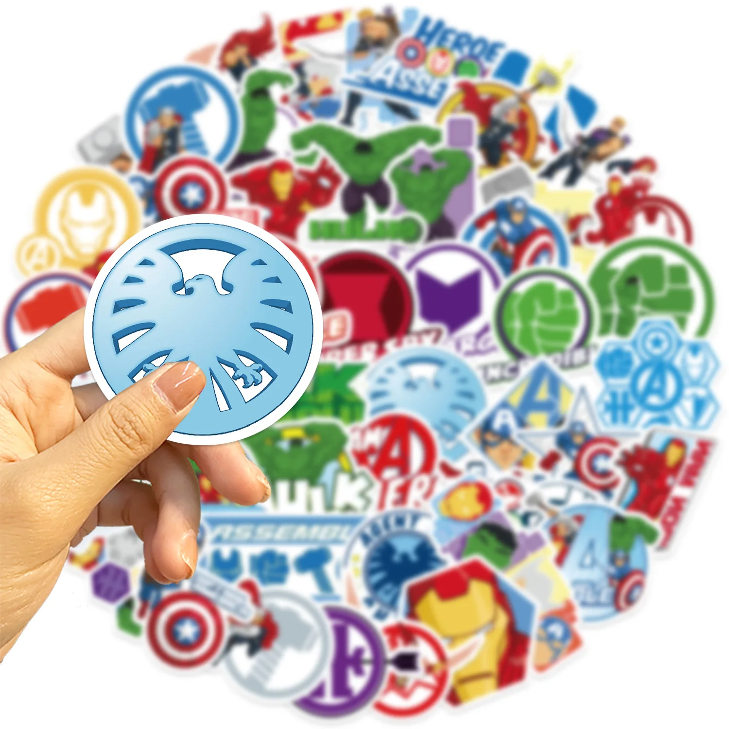 50 Uds. De pegatinas de ensamblaje de héroes de la película de Marvel de Disney, pegatinas impermeables para teléfono, portátil, equipaje, guitarra, cuaderno - imagen 4