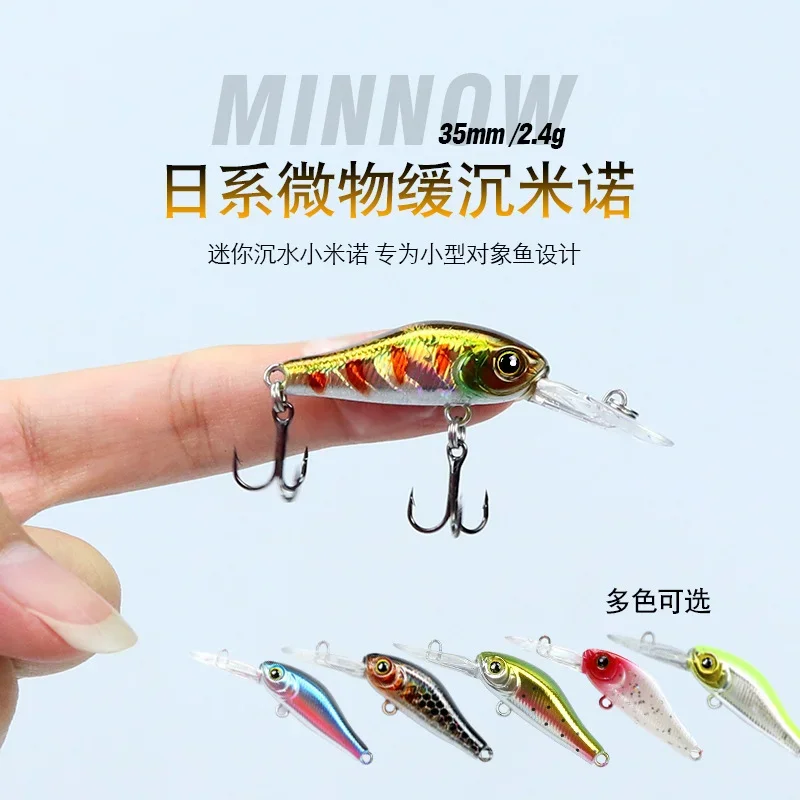 1 unidad 3,5 cm 2,4g señuelo de Pesca calidad Minnow señuelo ojos 3D cebo duro de plástico Pesca plantilla Artificial Wobblers Crankbait cebo de Pesca
