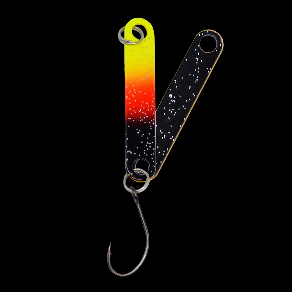 WALK FISH-señuelo de Pesca con lentejuelas, cebo duro Artificial para perca, trucha y Pesca, cuchara de Metal de colores, 40mm/2g, 6 unids/lote - imagen 5