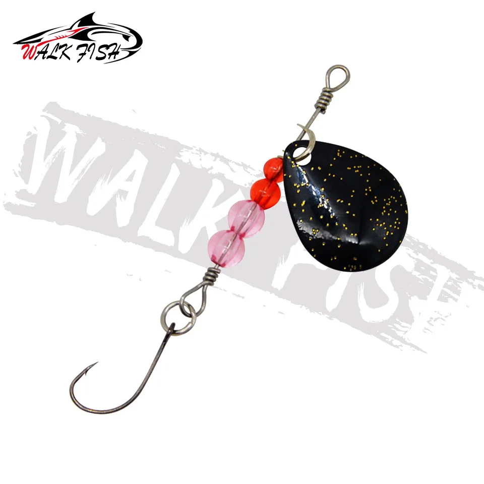 WALK FISH-señuelo giratorio de Metal para pesca, cebo Artificial duro de 2,2g con ganchos, trucha, Arroyo, agua dulce, aparejos de pesca - imagen 5