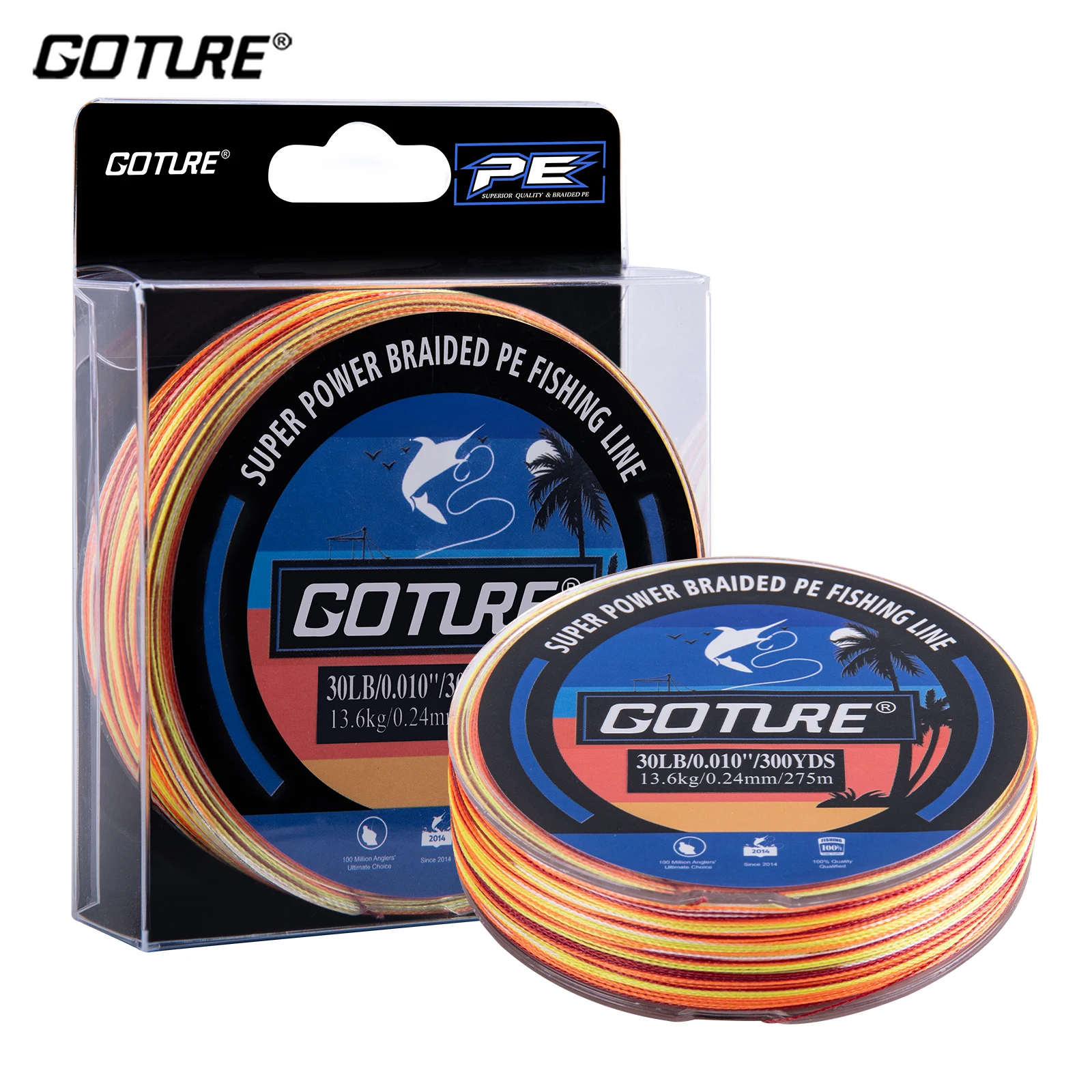 Línea de pesca Goture PE multifilamento 8-30 lb superresistente