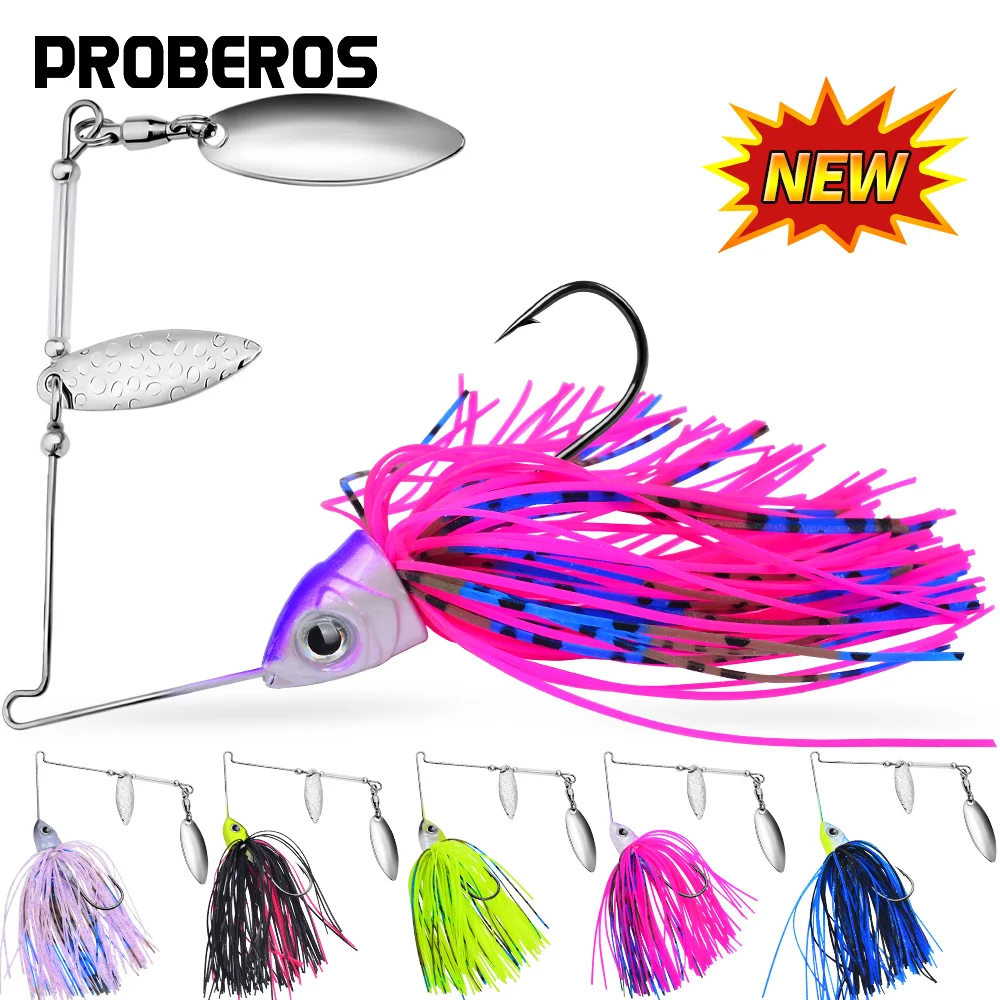 Proberos 5 uds cebo giratorio Señuelos de Pesca 9cm/14g cebo de pesca Multicolor lubina trucha salmón cebos giratorios de Metal plantillas de natación