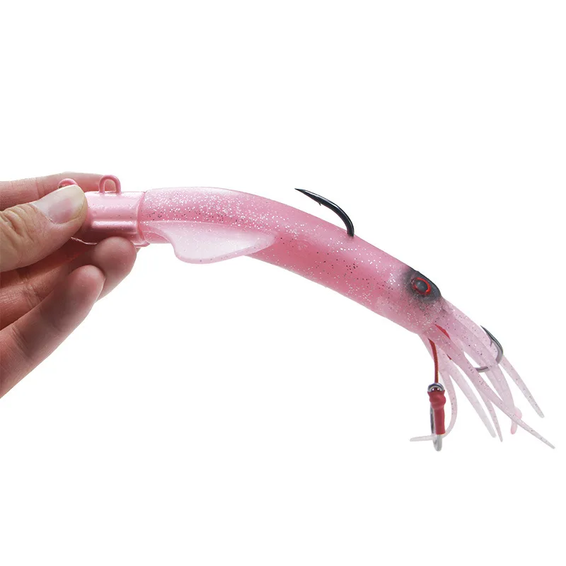 Como señuelo suave faldas de calamar cebo 120g150g200g pesca pulpo barco pesca en el mar PVC goma Artificial cebo suave Trolling Leurre - imagen 4