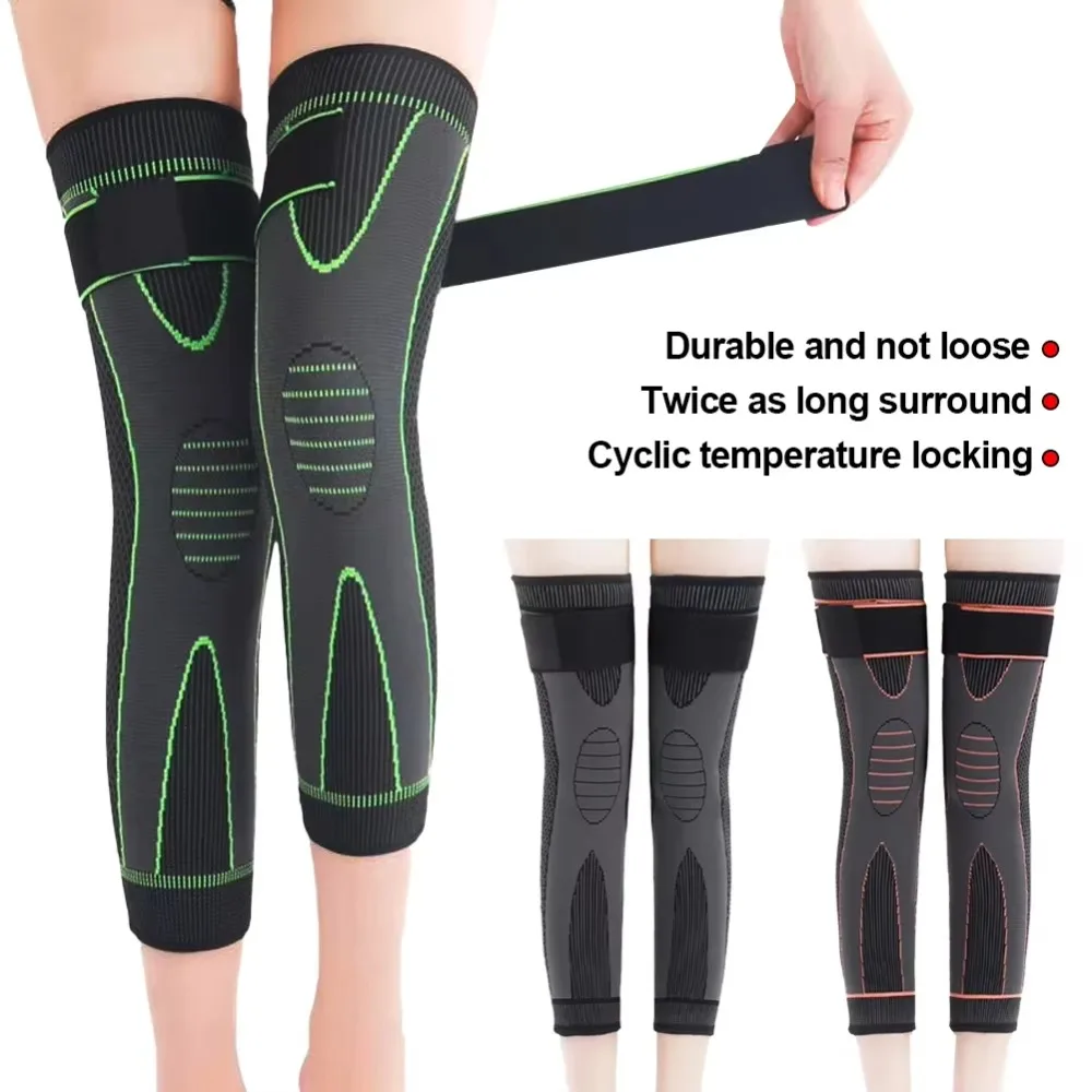 Rodilleras deportivas de nailon a la moda, protectores de piernas antideslizantes y transpirables, rodilleras elásticas largas, soporte para deportes al aire libre, baloncesto y correr - imagen 5