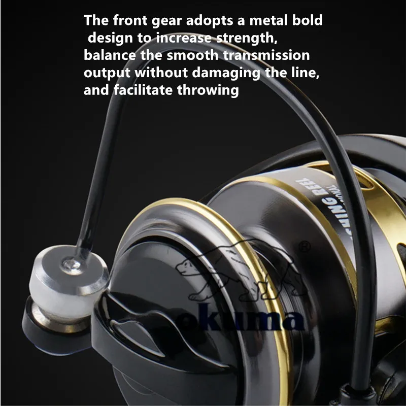 OKUMA Mini rueda giratoria 500-800 Micro rueda de pesca rueda de sedal caña de pescar en roca pesca en balsa - imagen 3