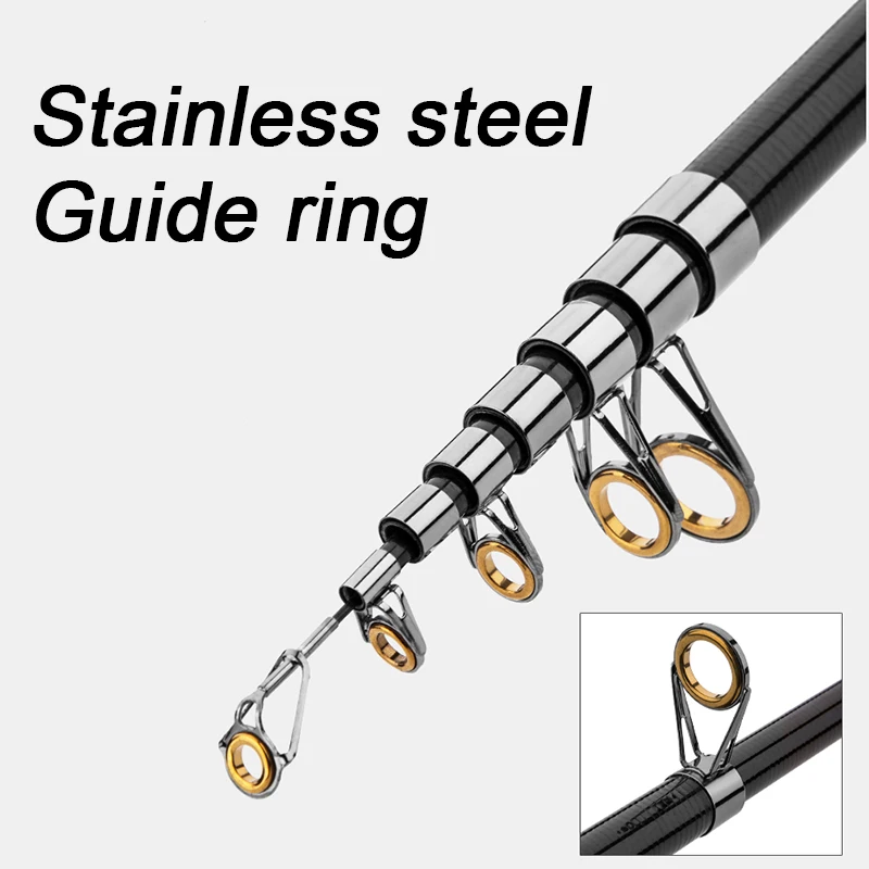 Caña de pescar telescópica giratoria de carbono portátil ultracorta 1,8 m 2,1 m 2,4 m 2,7 M 3,0 M caña giratoria ultraligera de acción rápida - imagen 5