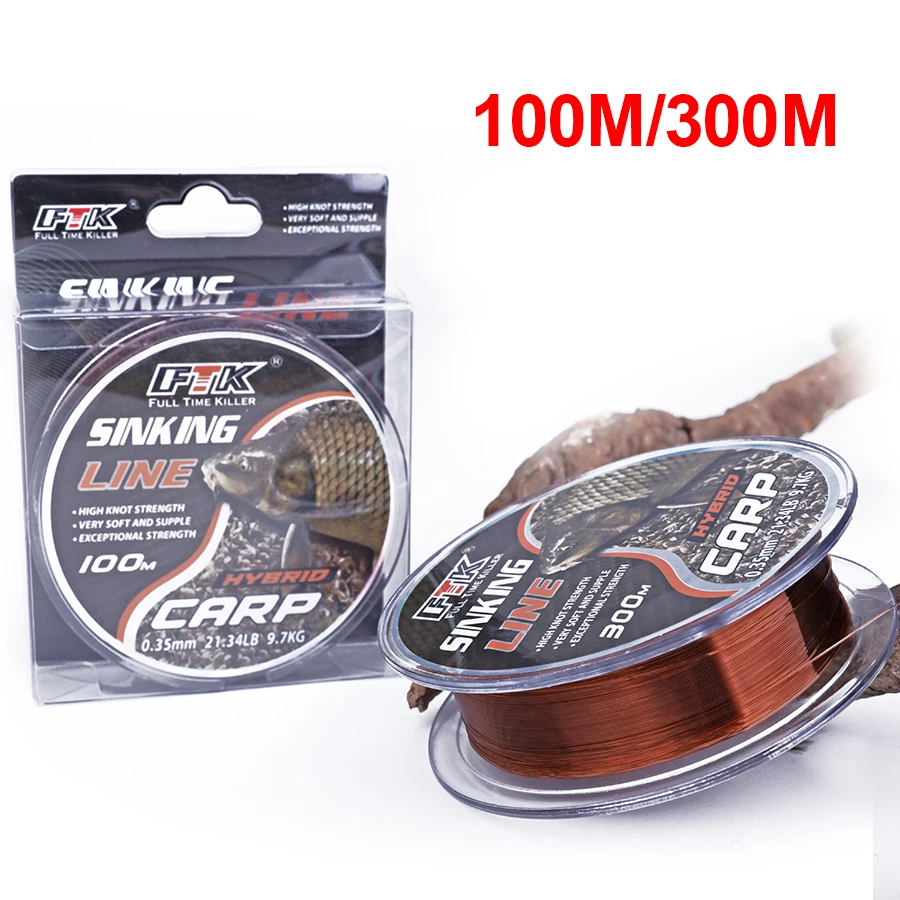 FTK 100m/300m revestimiento de fluorocarbono hilo de pescar de nailon alimentador de hundimiento monofilamento de pesca de carpa súper fuerte 4.13LB-34.32LB - imagen 5