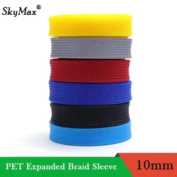 Mangas trenzadas de PET aisladas, funda protectora de Cable de alta densidad, envoltura de Cable, trenza protectora de Cable, 1/2/3/5/10/20/30/50M, 10mm