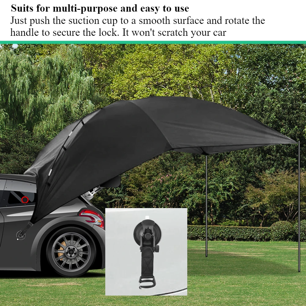 Postes de toldo de 195CM, poste de tienda de campaña de aluminio resistente y ancla de ventosa fuerte de 4 piezas, dosel para exteriores, accesorios para toldo de sombra, 2 uds. - imagen 2