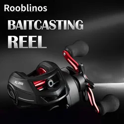 Carrete de Baitcasting ROOBLINOS AC, relación de engranaje 7,2: 1, arrastre máximo, rueda de 10kg, carrete de Metal, carrete de pesca para Pesca de carpa de agua dulce