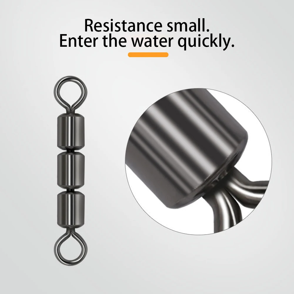 TIANNSII 10/20 piezas giratorios de pesca Triple rodamiento Siwvels de alta velocidad seguro ligero conector rápido accesorios de pesca - imagen 3