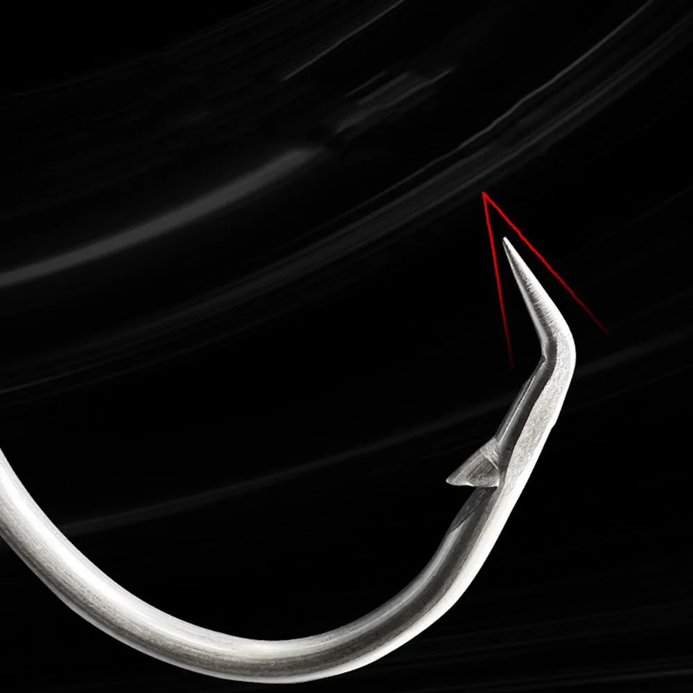 El anzuelo Hawkbill de acero inoxidable 5/0-16/0 de 5 uds es adecuado para anzuelos en forma de pesca en agua de mar, anzuelos grandes para atún y anzuelos de tiburón - imagen 4