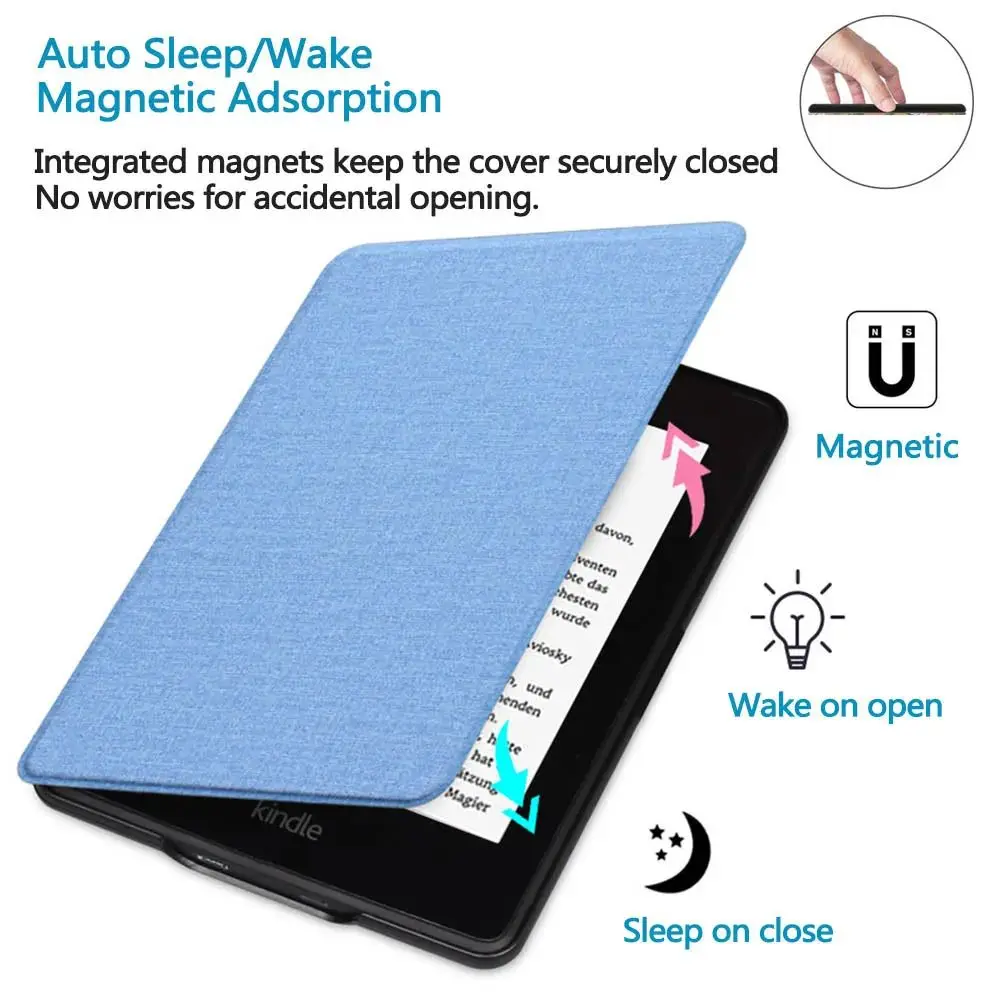 Auto Wake/Sleep Funda para lector electrónico de 6,8 pulgadas Funda trasera de cuero PU de 11. a generación a prueba de golpes Ultra delgada para Kindle Paperwhite 5 - imagen 5
