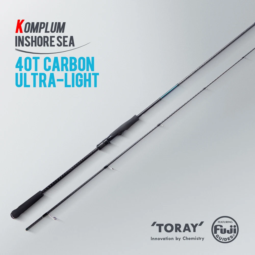 SOLOKING KOMPLUM caña de pescar de lubina costera 40T carbono ultraligero Fuji O + A anillo 2 secciones caña giratoria de agua salada - imagen 2