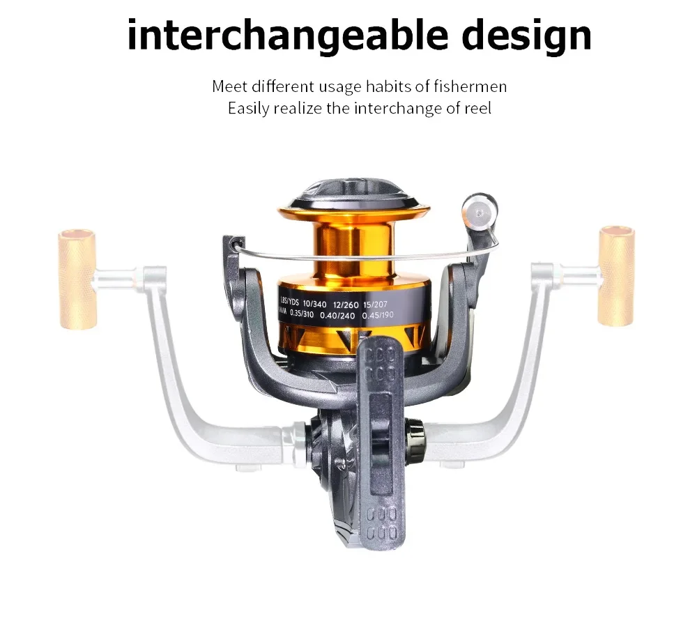 JOSBY-carrete de pesca giratorio superligero, engranaje de potencia de arrastre máximo de 12KG, 5,2: 1 para carpa de agua dulce de mar, aparejos de Metal - imagen 4