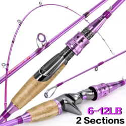Caña Spinning Carbono 2 Secciones 2,1m 6-12lb Agua Dulce Sougayilang