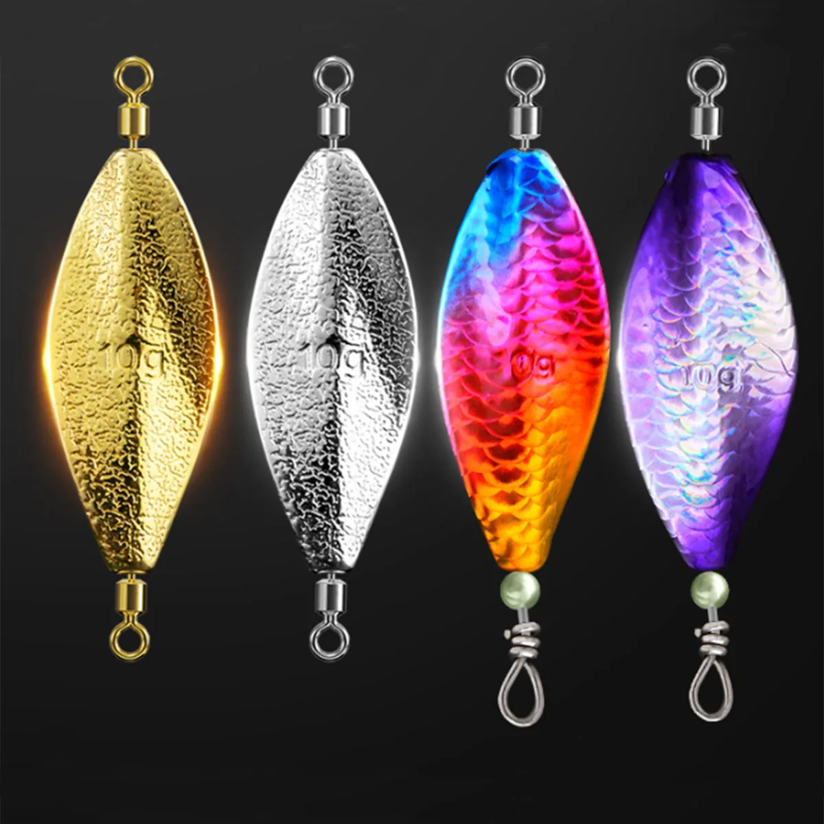 Señuelos con cuchara en línea para trucha, cebo duro de imitación para carpa lubina, 5g7g10g15g, Spinner de Metal que se hunde, Jerkbait, cuchara de cobre para invierno, 4 unidades - imagen 3