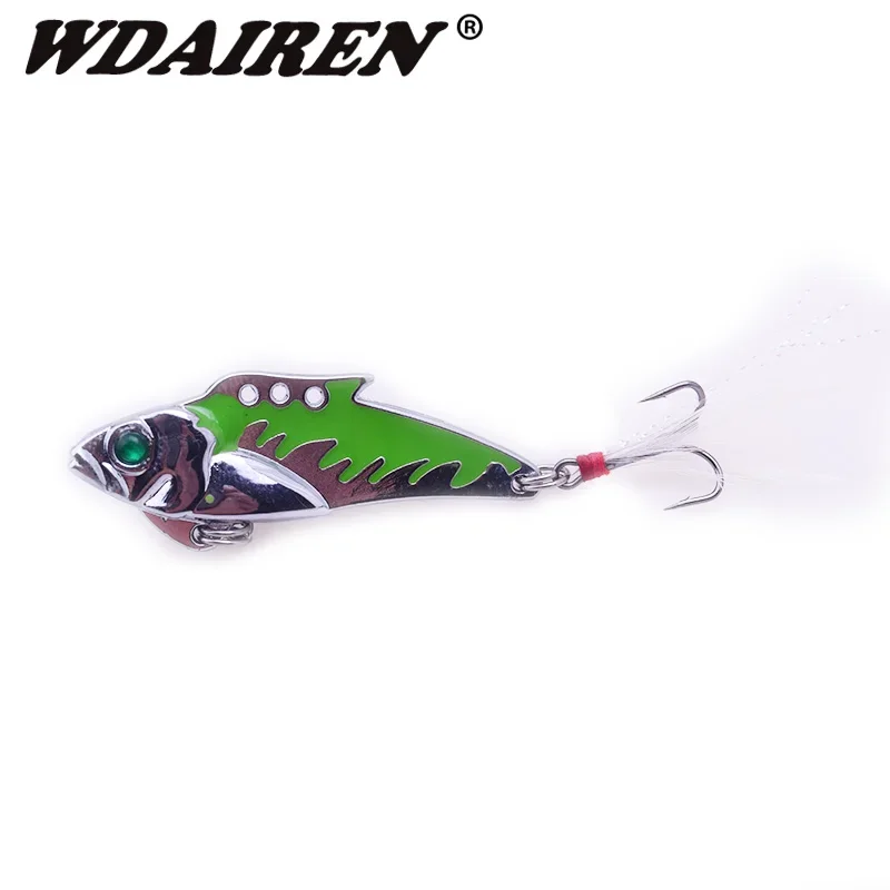 Señuelo de pesca con cuchara giratoria de Metal, 7,5g, 9,2g, cebo duro con lentejuelas, Paillette de ruido con anzuelo triple de plumas, 1 ud. - imagen 2