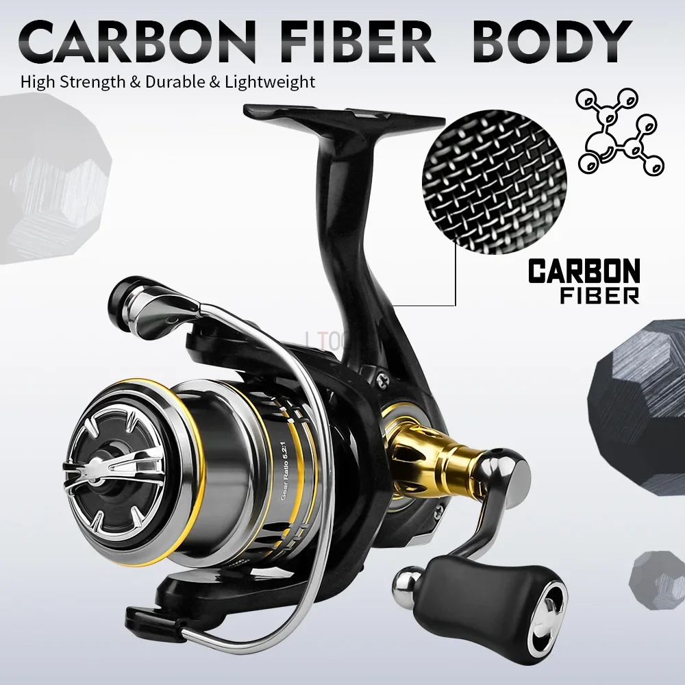 Carrete de pesca giratorio de CBR1500-3500, arrastre máximo de 7kg, 5,2: 1, carrete de Metal de alta velocidad, accesorios de pesca de carpa - imagen 4