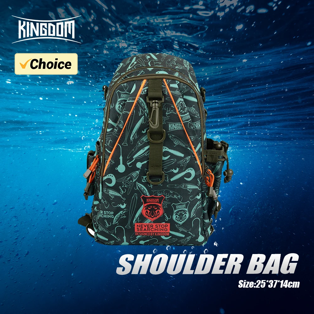 Bolsas de pesca Kingdom 39*24*16,5 cm mochila para deportes al aire libre carrete de pesca caja de señuelos accesorios de pesca bolsa para pesca de trucha lubina - imagen 2