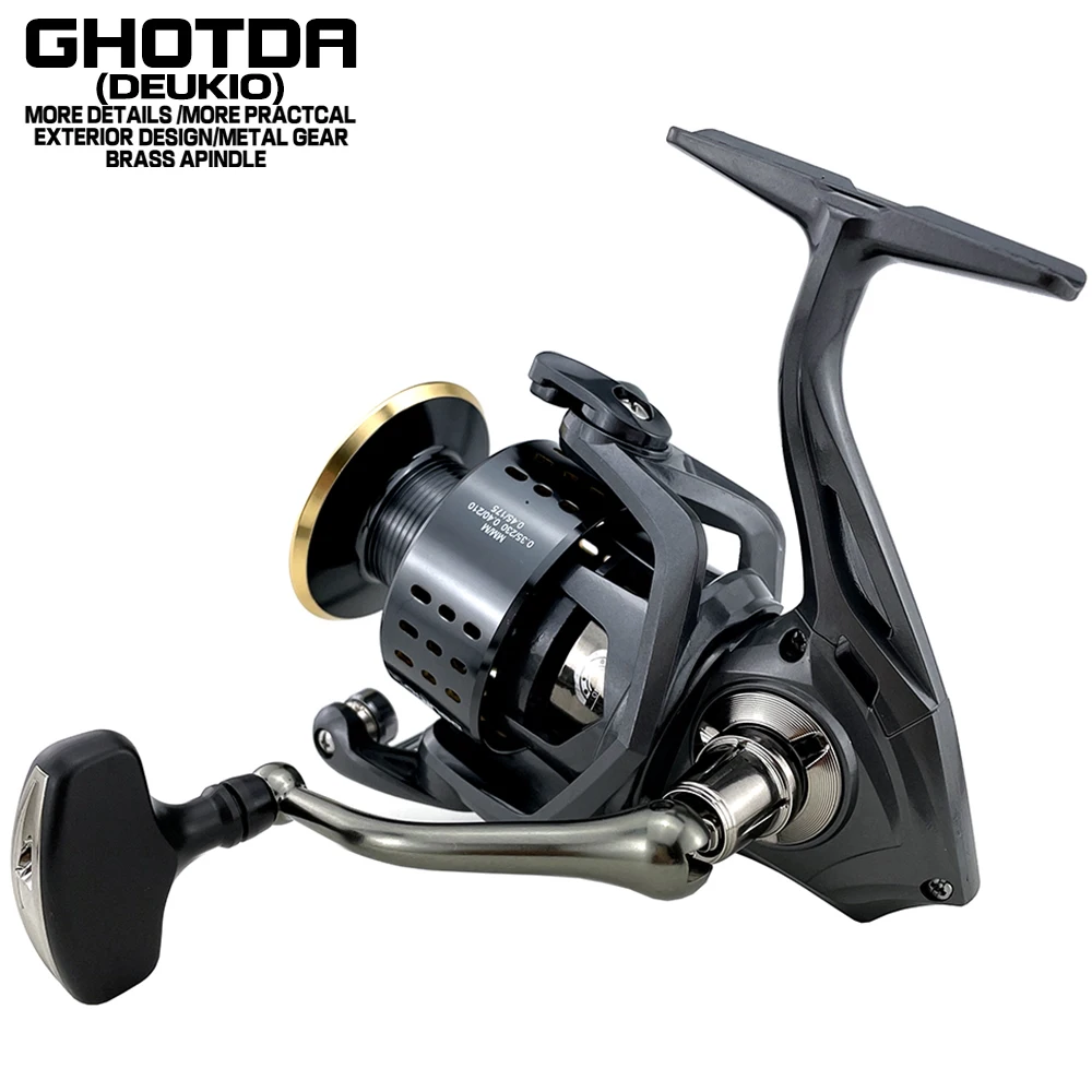 Carrete giratorio fuerte, potencia máxima de arrastre de 15KG 2000-7000 5,2: 1 4,9: 1, aparejos de pesca para trucha, Peche, Lucio, Zander - imagen 3