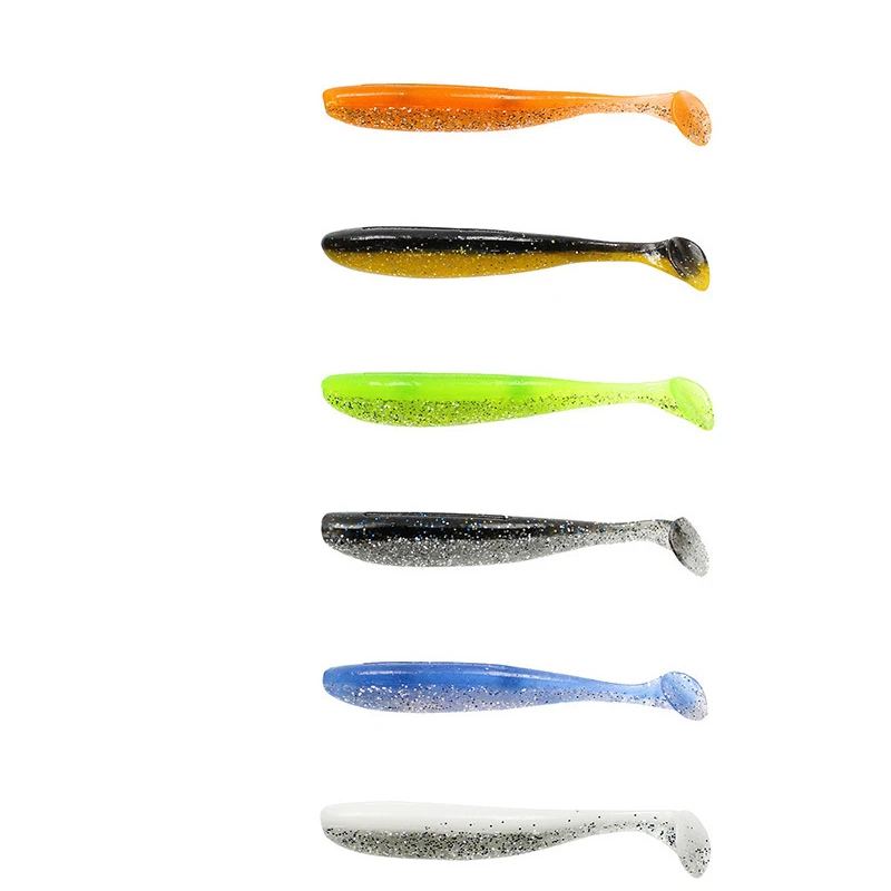 Señuelo de pesca suave de 8cm y 3,5g Isca, cebo Artificial de silicona, doble color, carpa, Swimbait, 6 unids/lote - imagen 4