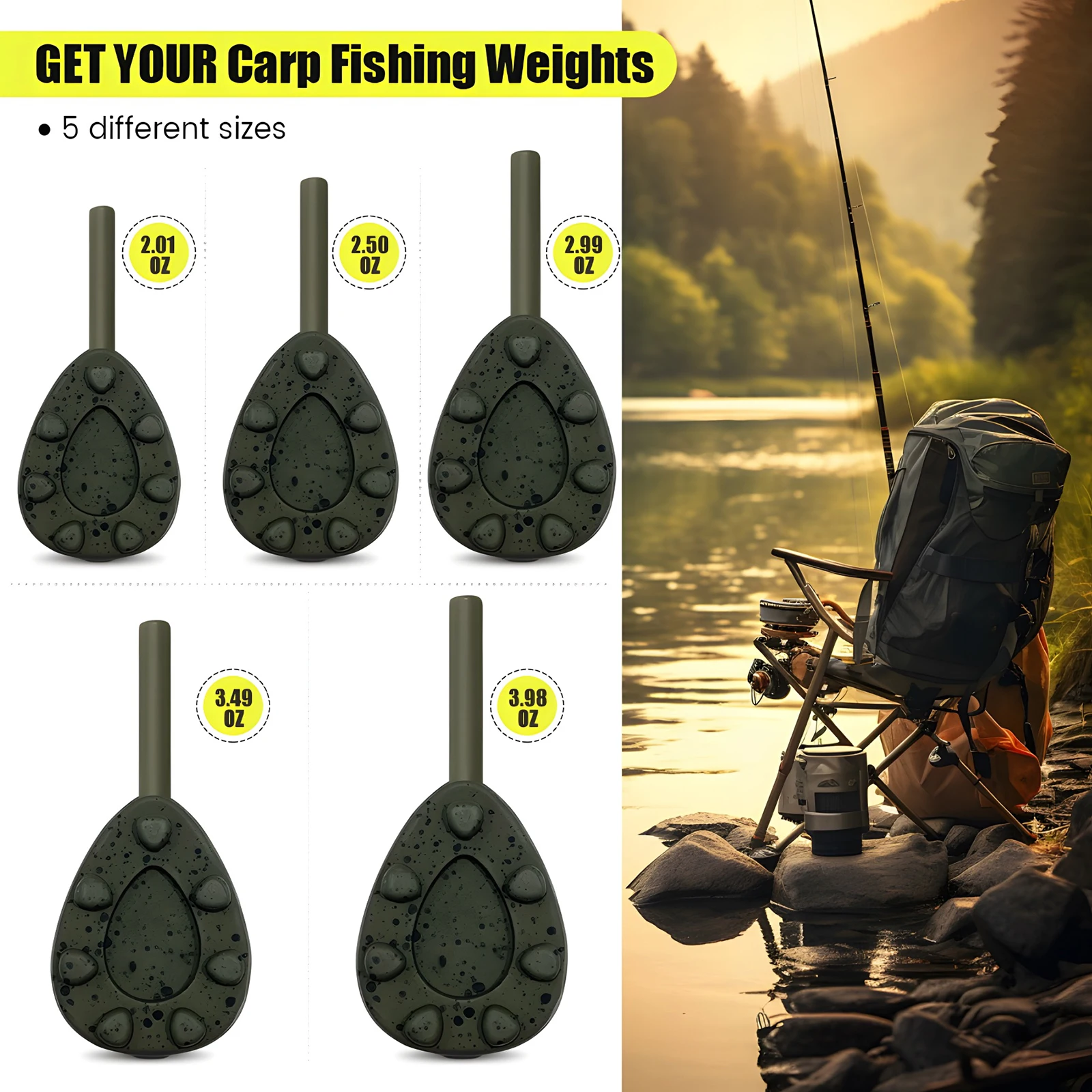 Plomos de carpa con cables giratorios - 2 a 4 oz - imagen 3