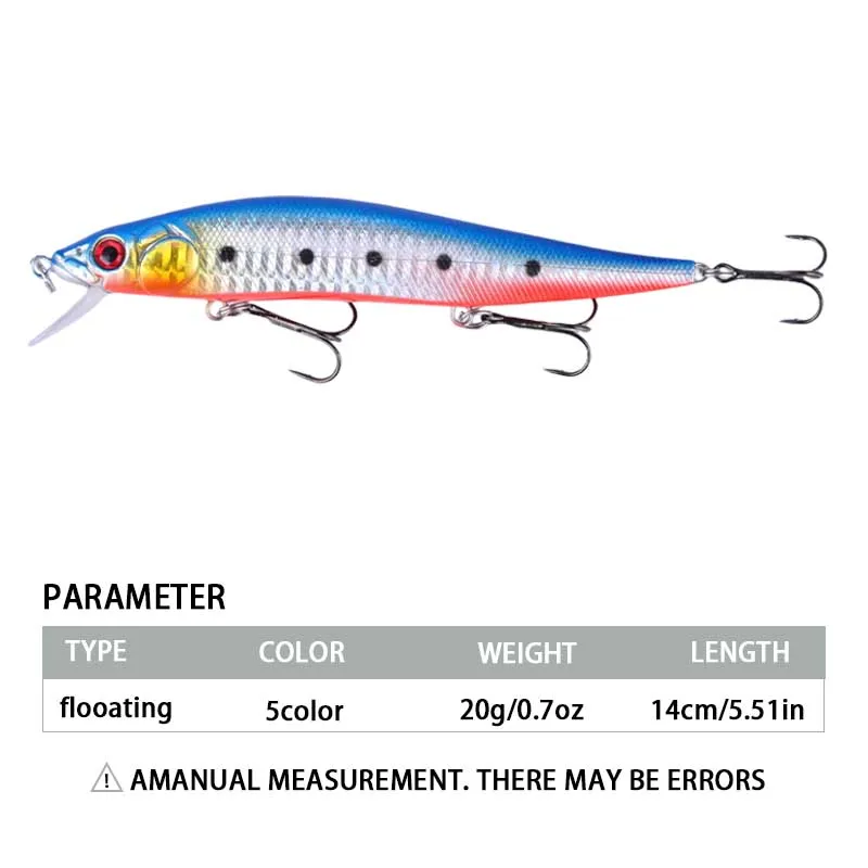 Señuelo flotante de pececillo para Pesca, Wobblers de fundición, trucha de agua salada, lubina, cebo duro Isca, 5 uds. - imagen 2