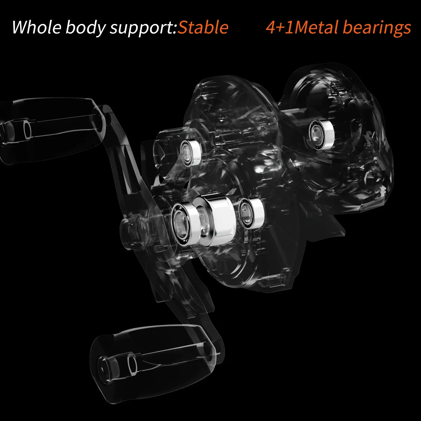 Carrete de aluminio para Baitcasting FIRE, relación de engranaje 7,2: 1, sistema de arrastre ultraligero y liso 4 + 1BB 22Lbs para agua dulce y salada - imagen 2