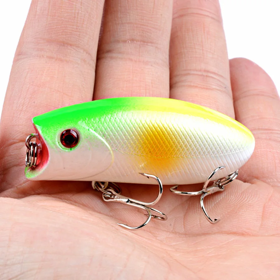 Señuelos de Pesca flotantes Popper Crankbait, Wobblers Topwater, aparejos de pesca, cebo Artificial, Lucio duro, carpa, Swimbait, 5 unids/lote por caja - imagen 3