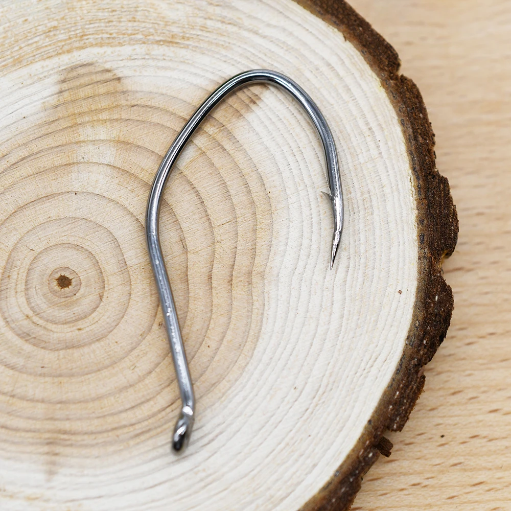 MNFT 30 Uds anzuelos de pesca de pulpo negro anzuelo de acero rico en carbono anzuelo de caña larga anzuelo de carpa para bagre para agua dulce y salada - imagen 4