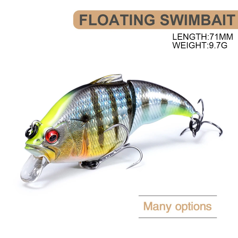 Señuelos de Pesca flotantes, cebo duro Artificial, 7,1 cm, 9,7g, Swimbait, Wobbler Joint, Minnow, Predator, Jerkbait para Lucio, DJY101 - imagen 2