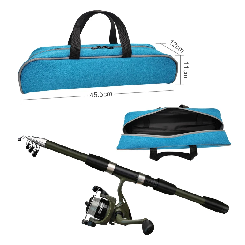 Nuevo juego de cañas de pescar, Kits completos con caña de pescar telescópica de 1,65 M, carretes giratorios, Señuelos de Pesca de Mar, anzuelo y accesorios, herramienta para carpa - imagen 5