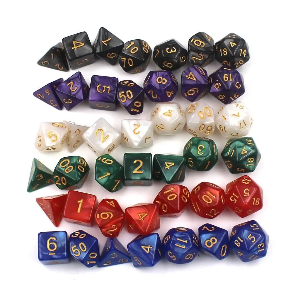 Dados poliédricos de acrílico para juegos de mesa, dados digitales multifacéticos opacos para DND, dados de mesa, dados de juego de rol, regalo, 7 piezas - imagen 3