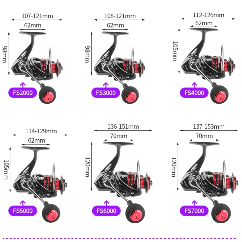 Carrete de pesca de Metal 2000-7000, agua dulce de mar, doble uso, arrastre máximo de 12Kg, carrete giratorio, carrete de baitcasting, pesca de carpa - imagen 5