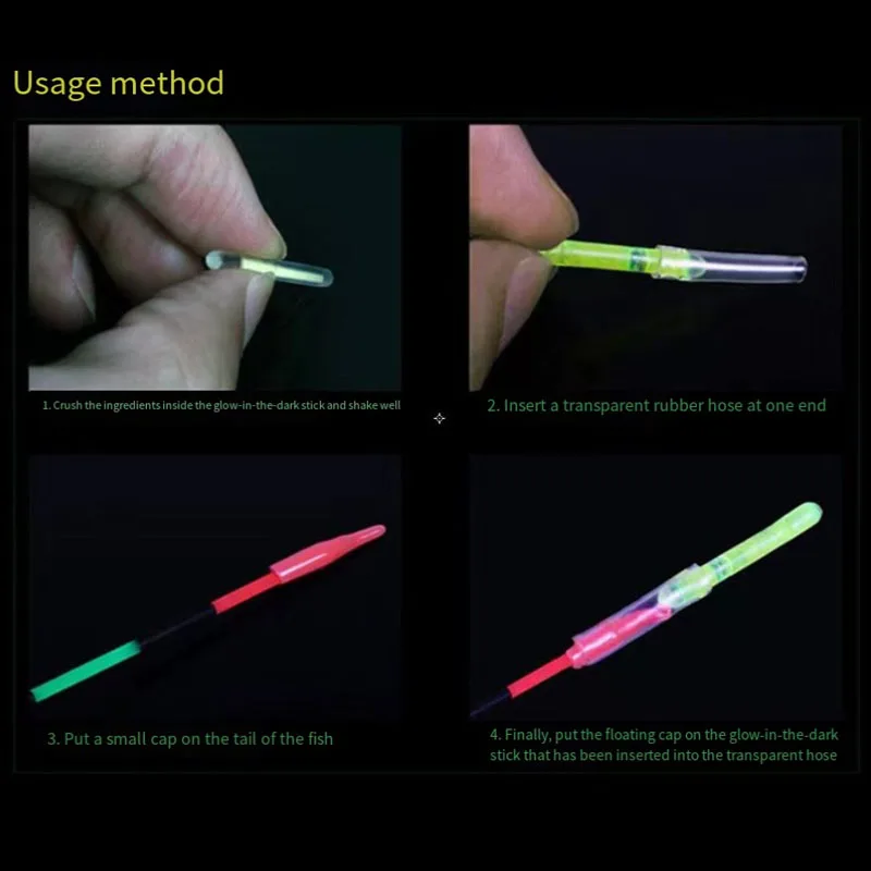100 Uds 2,2-4,5mm flotador de pesca palo de luz luciérnagas palo de luz fluorescente flotador nocturno caña de luz accesorios de pesca - imagen 4