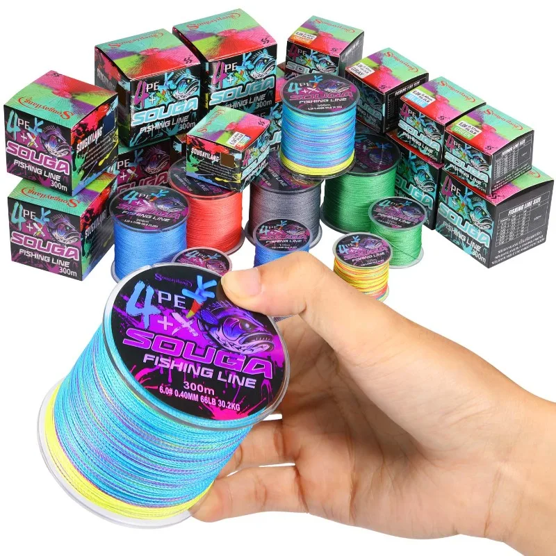 Sougayilang-sedal trenzado de 4 hebras para Pesca de carpa, hilo multifilamento de 100M y 300M, accesorios duraderos - imagen 2