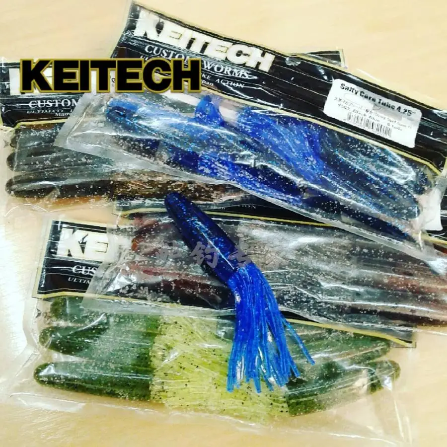 Japón KEITECH Salty Core Tube 3,5/4 pulgadas marca K, tipo calamar tubo de cebo suave tipo insecto