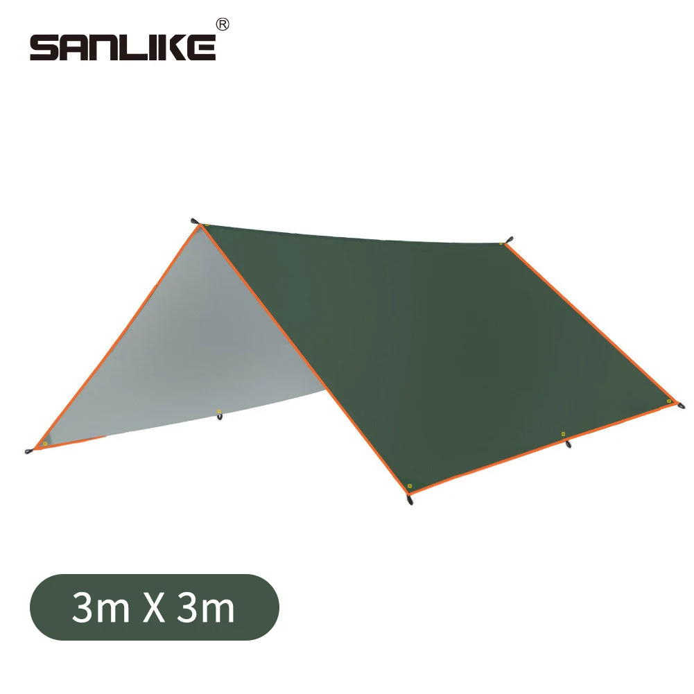 SANLIKE, toldo UV impermeable verde portátil para exteriores, cubierta para la lluvia, se puede utilizar como tela para el suelo, accesorios para tienda de campaña en la playa y al aire libre