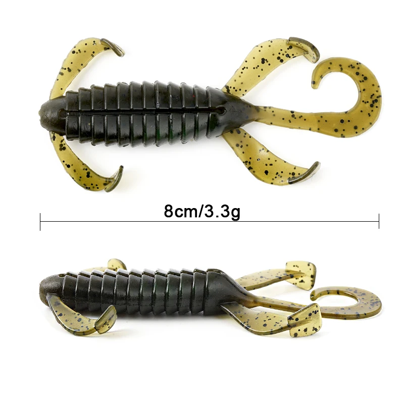 SUNMILE-SEÑUELOS DE PESCA DE 6 piezas, cebos blandos de 8cm/3,3g, cebo artificial Iscas para lubina y perca - imagen 2