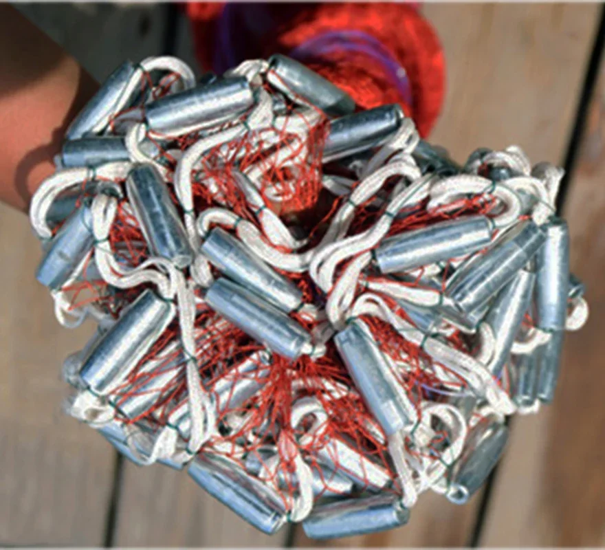 Red de pesca Lawaia, malla de pescado, red de lanzamiento manual, herramienta de aparejos de pesca al aire libre, red de fundición de acero galvanizado, modelo 240/300/600 - imagen 5