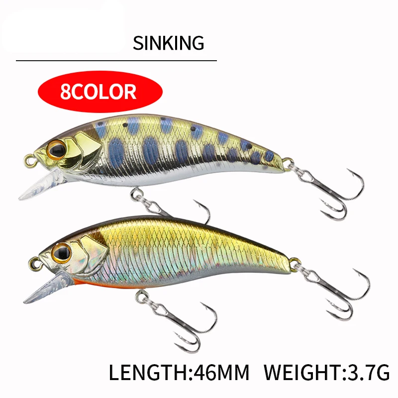 1 Uds 46mm 3,7g Micro Minnow señuelo Pesca Artificial trucha carpa pesca corriente lago cebos duros Jerkbait lubina Pike cebo - imagen 2