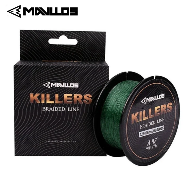 Mavllos Killers-sedal de pesca trenzado de 4 hebras, 150m, 0,06mm-0,6mm, 4-121Lb, multifilamento de agua salada súper fuerte, 4W, PE