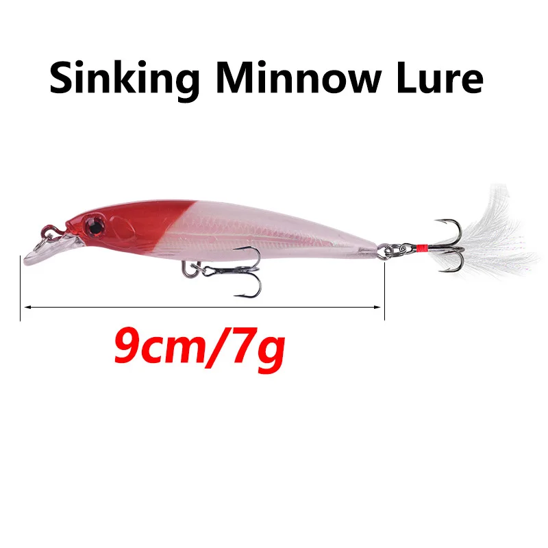 Juego de Señuelos de Pesca de colores mezclados, 10 piezas, 9cm, 7g, Wobbler Minnow, cebo duro Artificial de plástico para Lucio, carpa, Crankbaits, aparejos - imagen 3