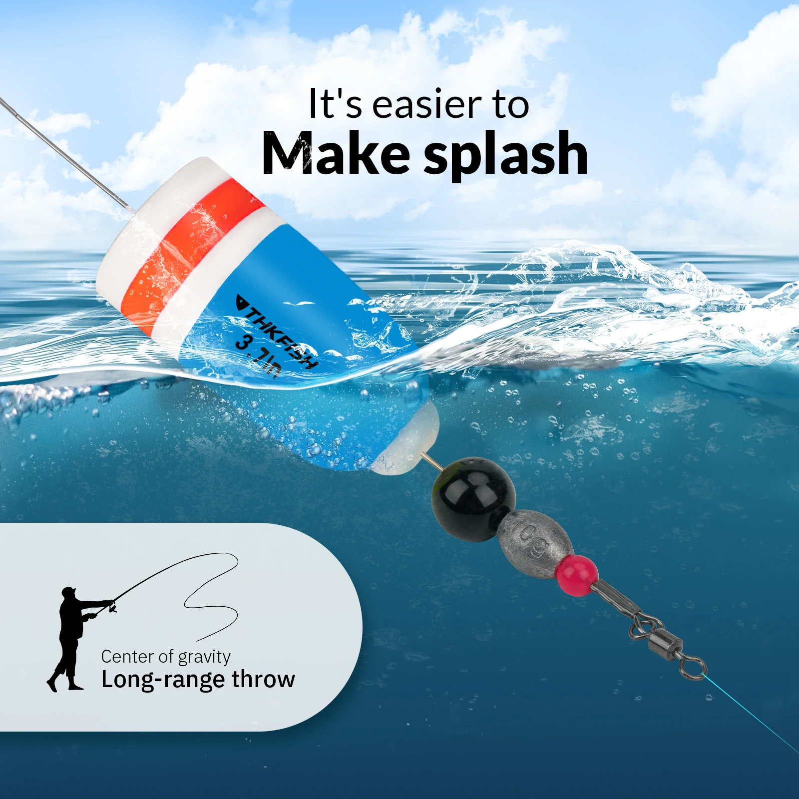 4 Uds. Bobbers de pesca, Bobbers ponderados para pesca, flotador de corcho, sonajero de aparejo, flotadores de corcho ponderados de 2,7 pulgadas y 3,7 pulgadas - imagen 2