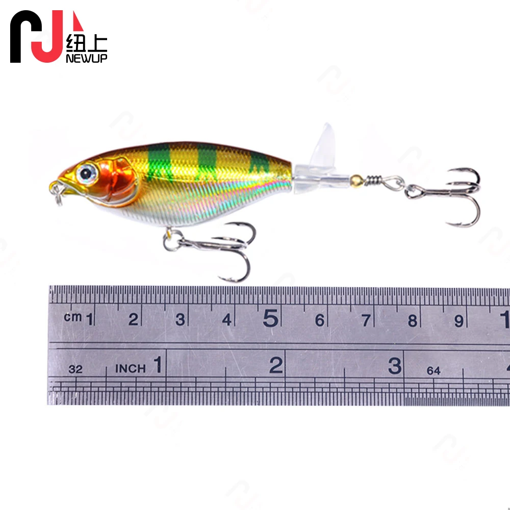 Newup-señuelo de pesca Whopper 6g-8 #11g-6 #, lápiz Topwater, cebo duro Artificial, Plopper, cola giratoria, aparejos de pesca - imagen 5