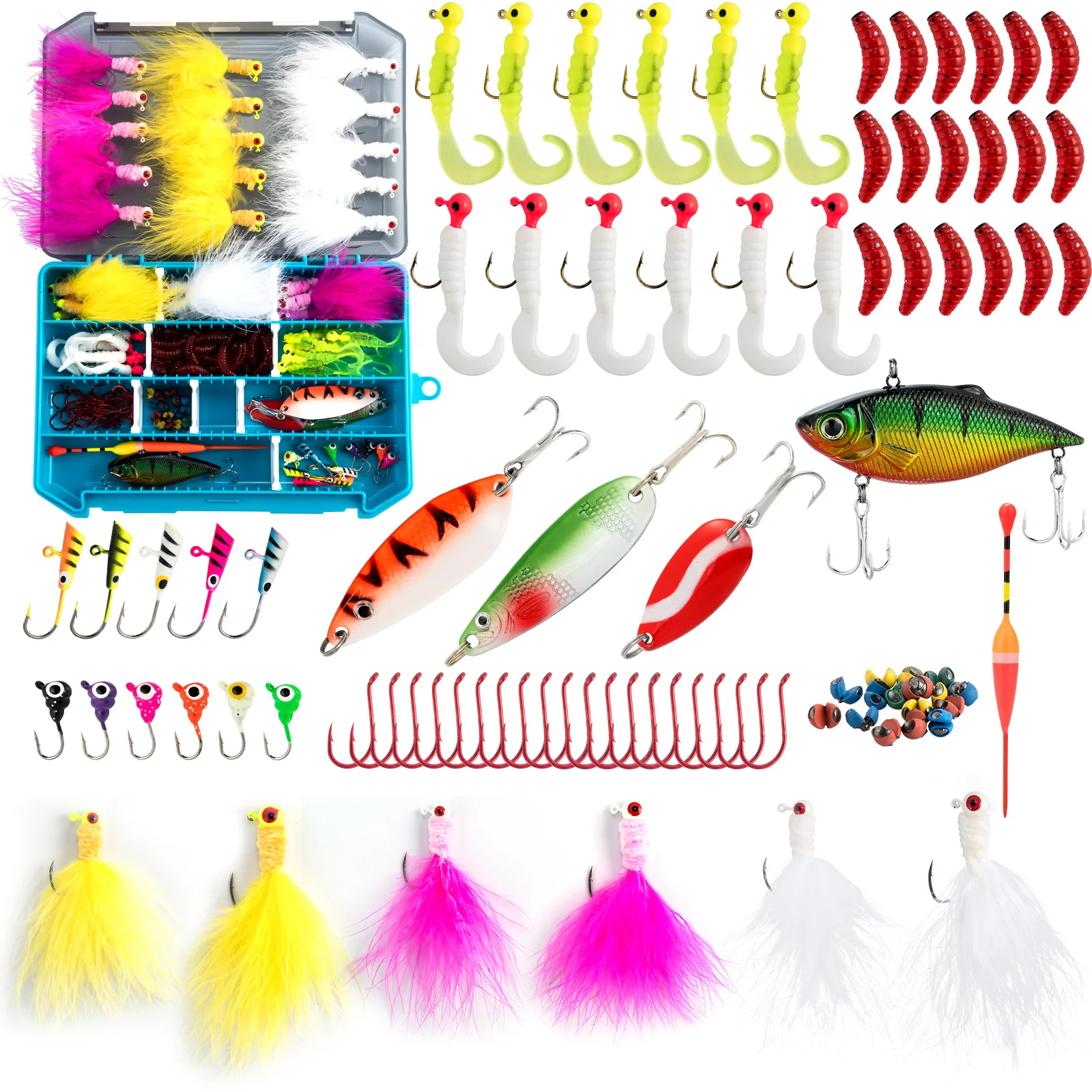 Kit Señuelos Pesca en Hielo – Jigs, Cucharillas, Wobblers y Vinilos - imagen 2